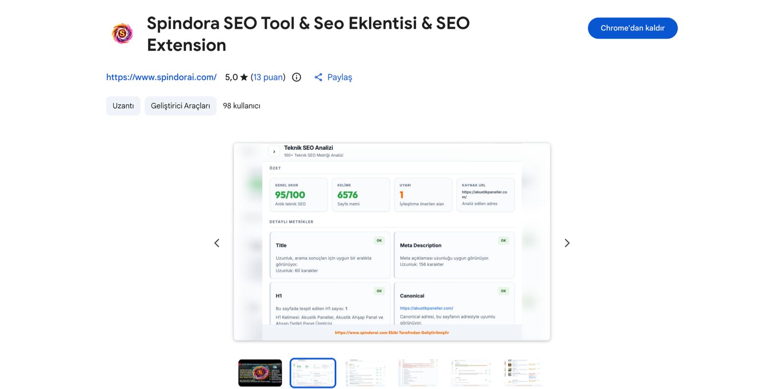 Chrome SEO eklentisi